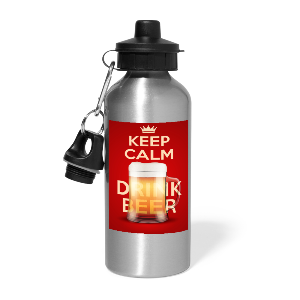 Keep Calm Drink Beer - Water Bottle - silver