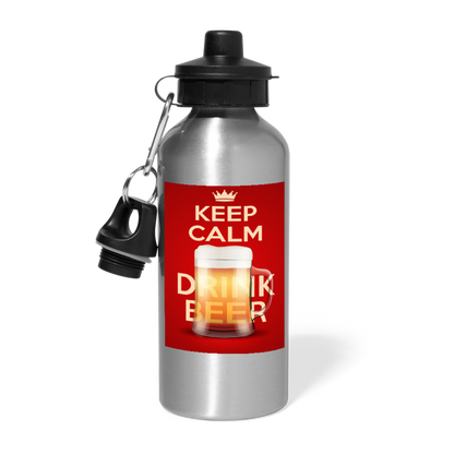 Keep Calm Drink Beer - Water Bottle - silver