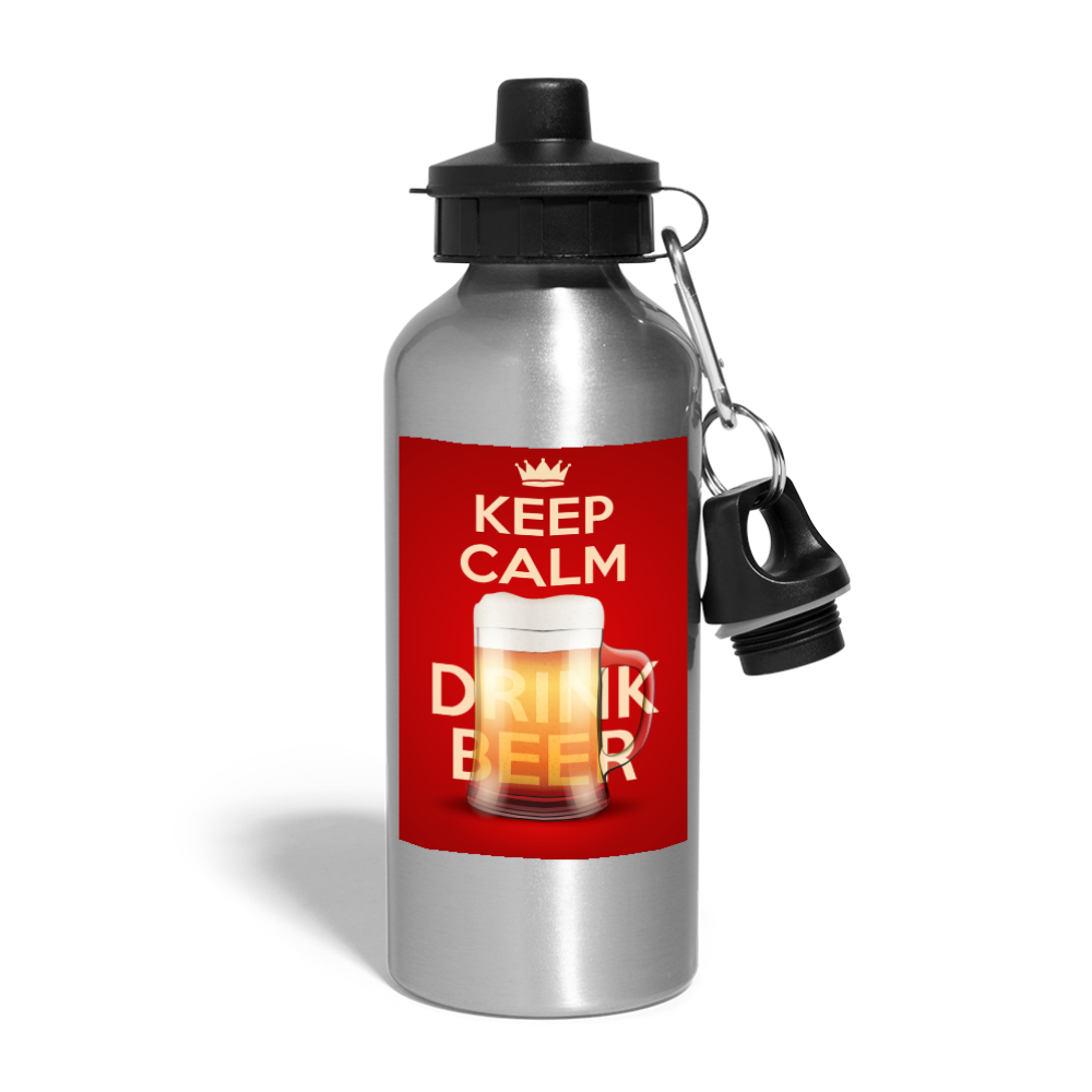 Keep Calm Drink Beer - Water Bottle - silver