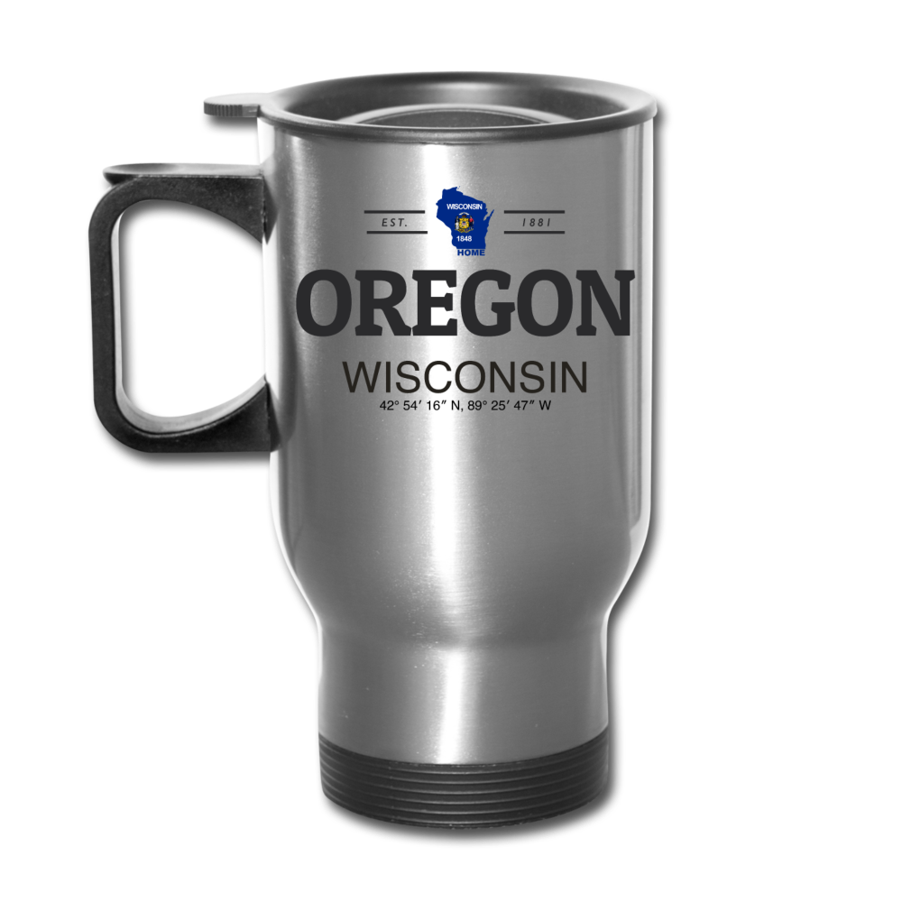 Oregon, Wisconsin - Travel Mug - silver