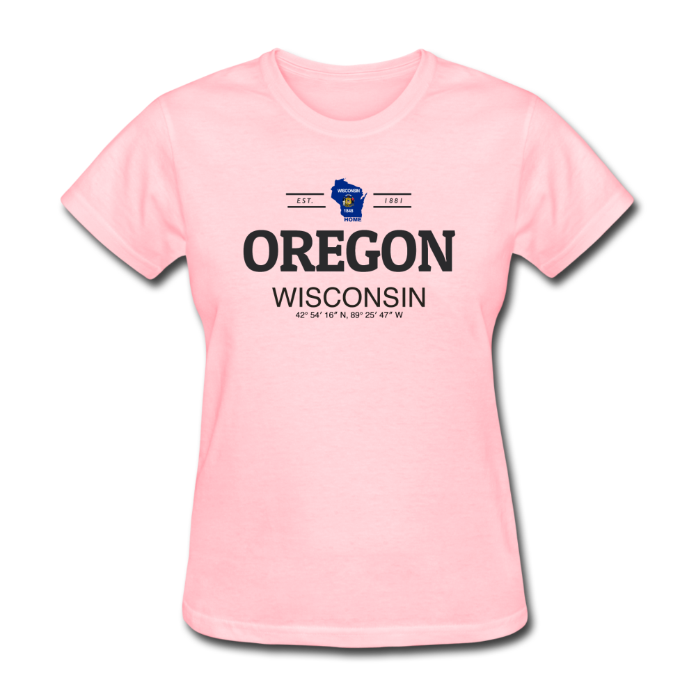 Oregon, WIsconsin - Women's T-Shirt - pink