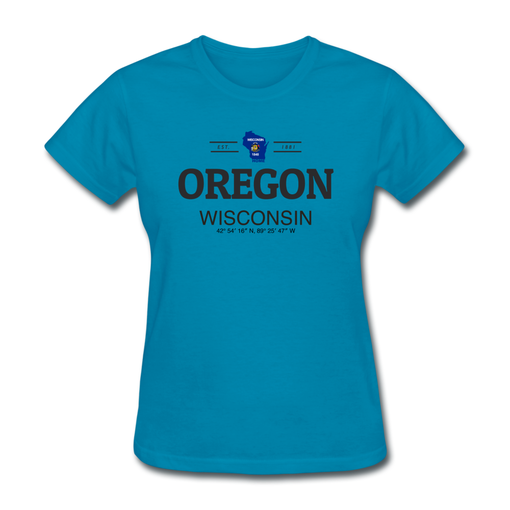 Oregon, WIsconsin - Women's T-Shirt - turquoise