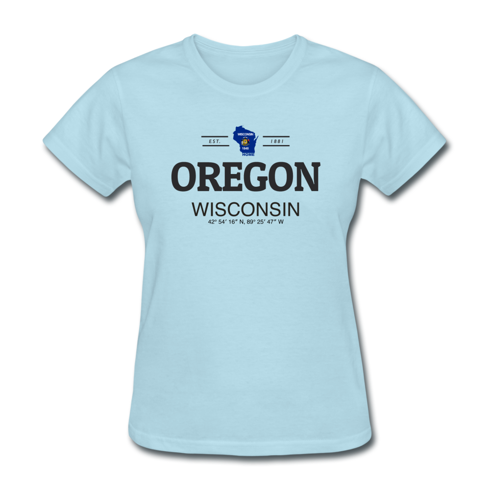 Oregon, WIsconsin - Women's T-Shirt - powder blue