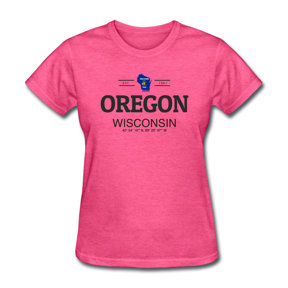 Oregon, WIsconsin - Women's T-Shirt - heather pink