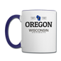 Oregon, Wisconsin - Contrast Coffee Mug - white/cobalt blue