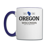 Oregon, Wisconsin - Contrast Coffee Mug - white/cobalt blue