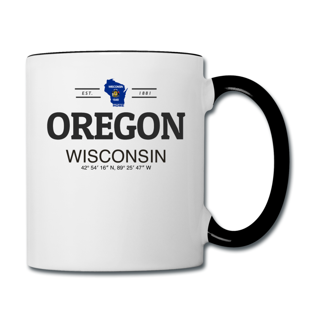 Oregon, Wisconsin - Contrast Coffee Mug - white/black