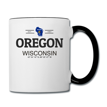 Oregon, Wisconsin - Contrast Coffee Mug - white/black