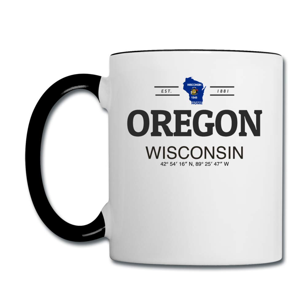 Oregon, Wisconsin - Contrast Coffee Mug - white/black