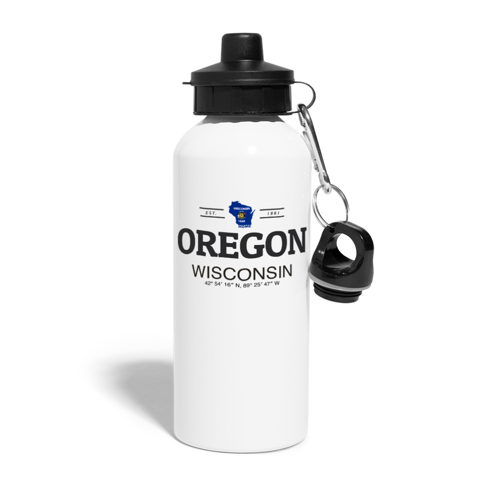 Oregon, Wisconsin - Water Bottle - white