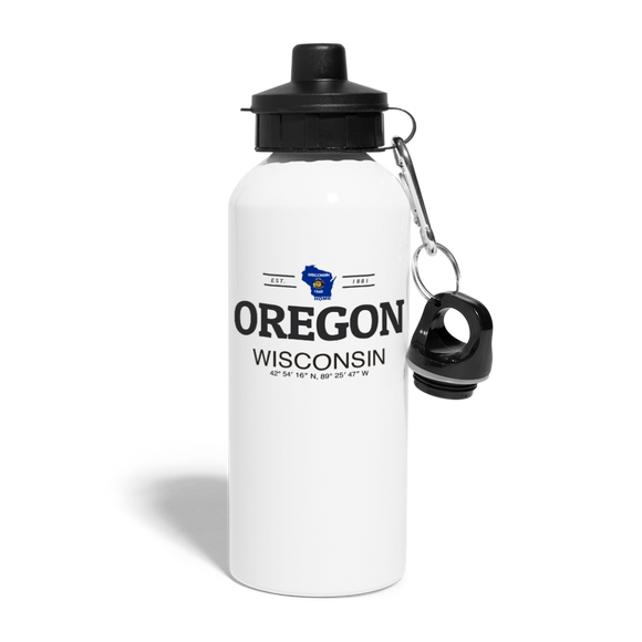 Oregon, Wisconsin - Water Bottle - white