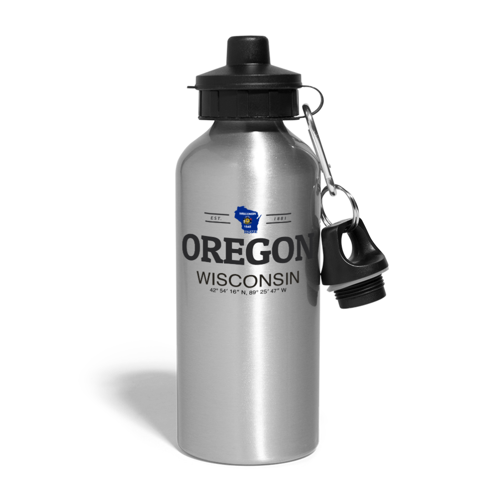 Oregon, Wisconsin - Water Bottle - silver