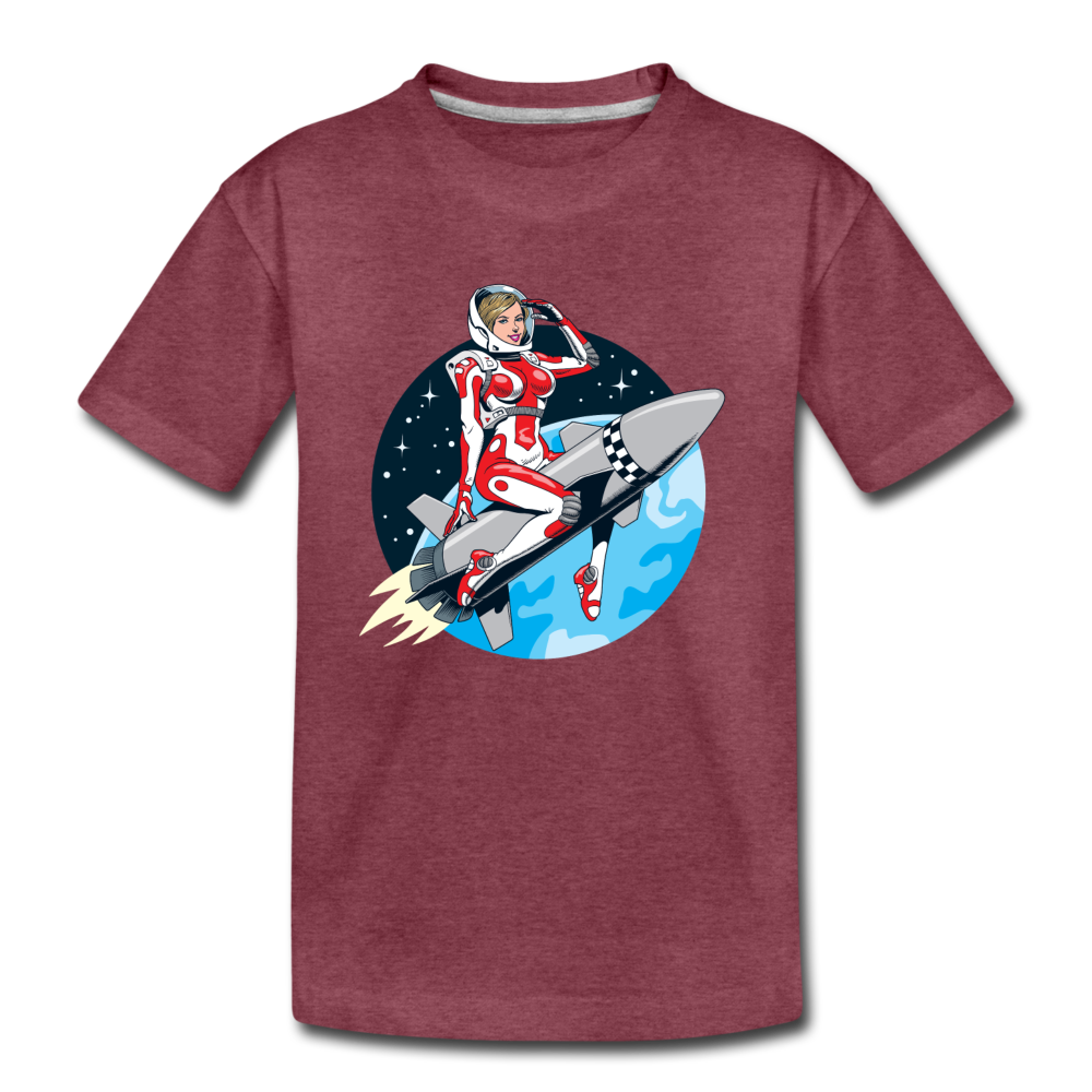 Rocket Girl - Kids' Premium T-Shirt - heather burgundy