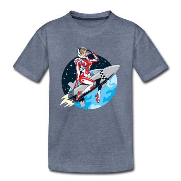 Rocket Girl - Kids' Premium T-Shirt - heather blue