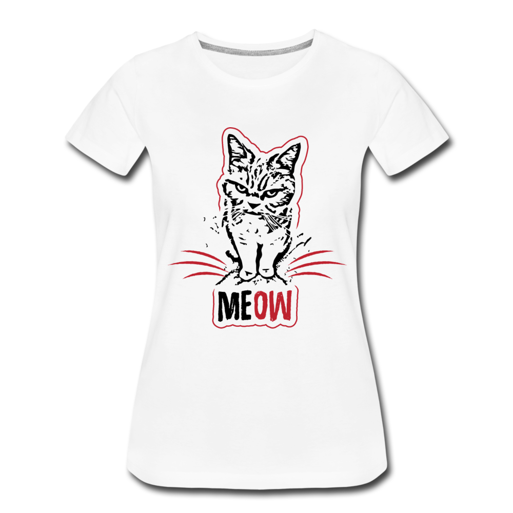 Angry Cat - Women’s Premium T-Shirt - white