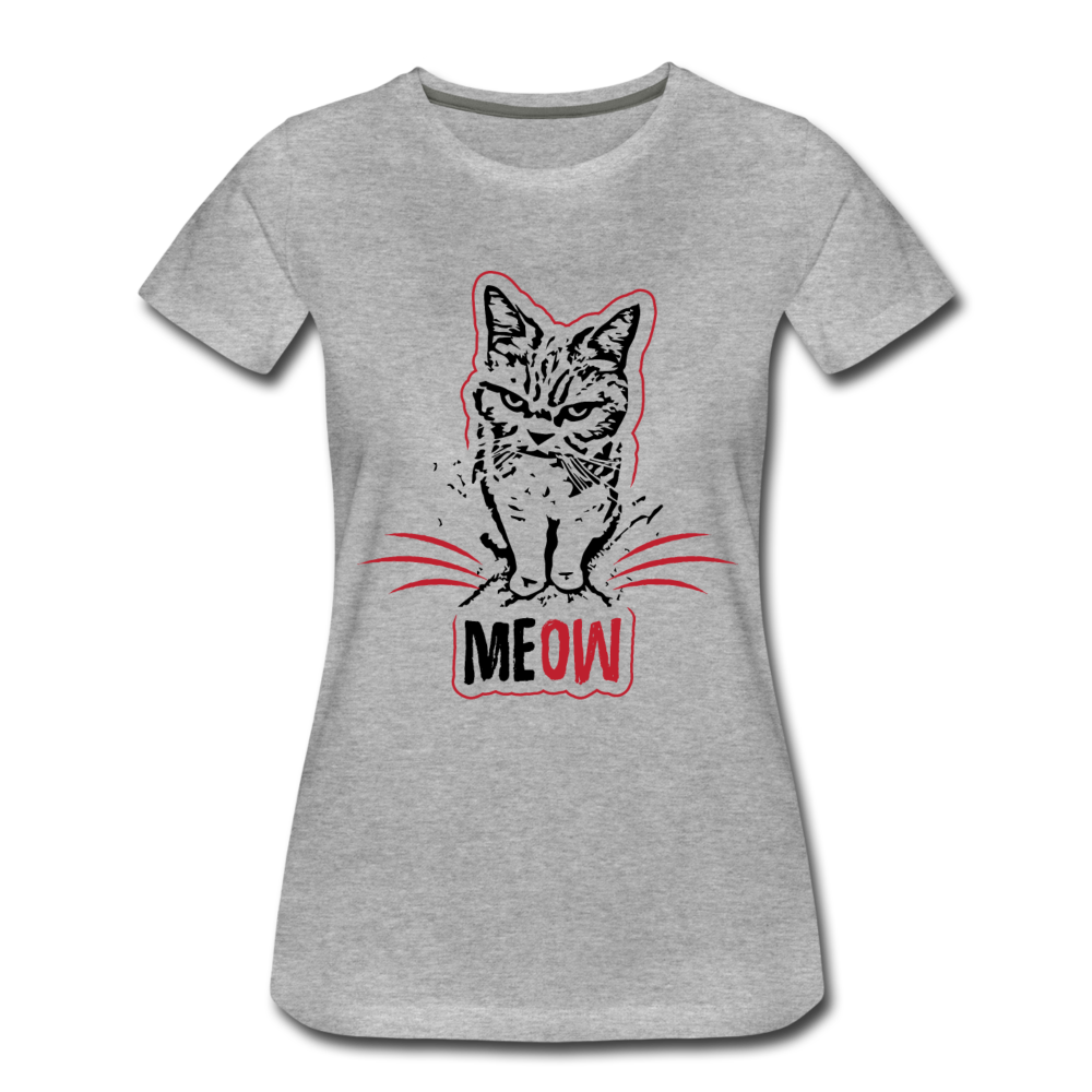 Angry Cat - Women’s Premium T-Shirt - heather gray