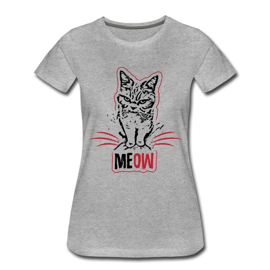 Angry Cat - Women’s Premium T-Shirt - heather gray