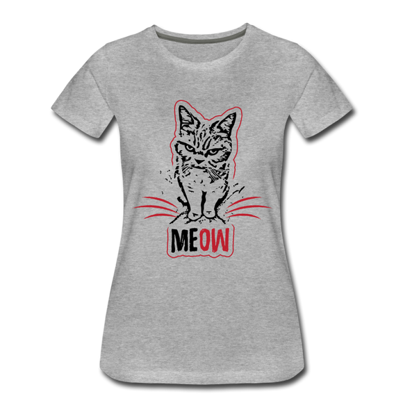 Angry Cat - Women’s Premium T-Shirt - heather gray