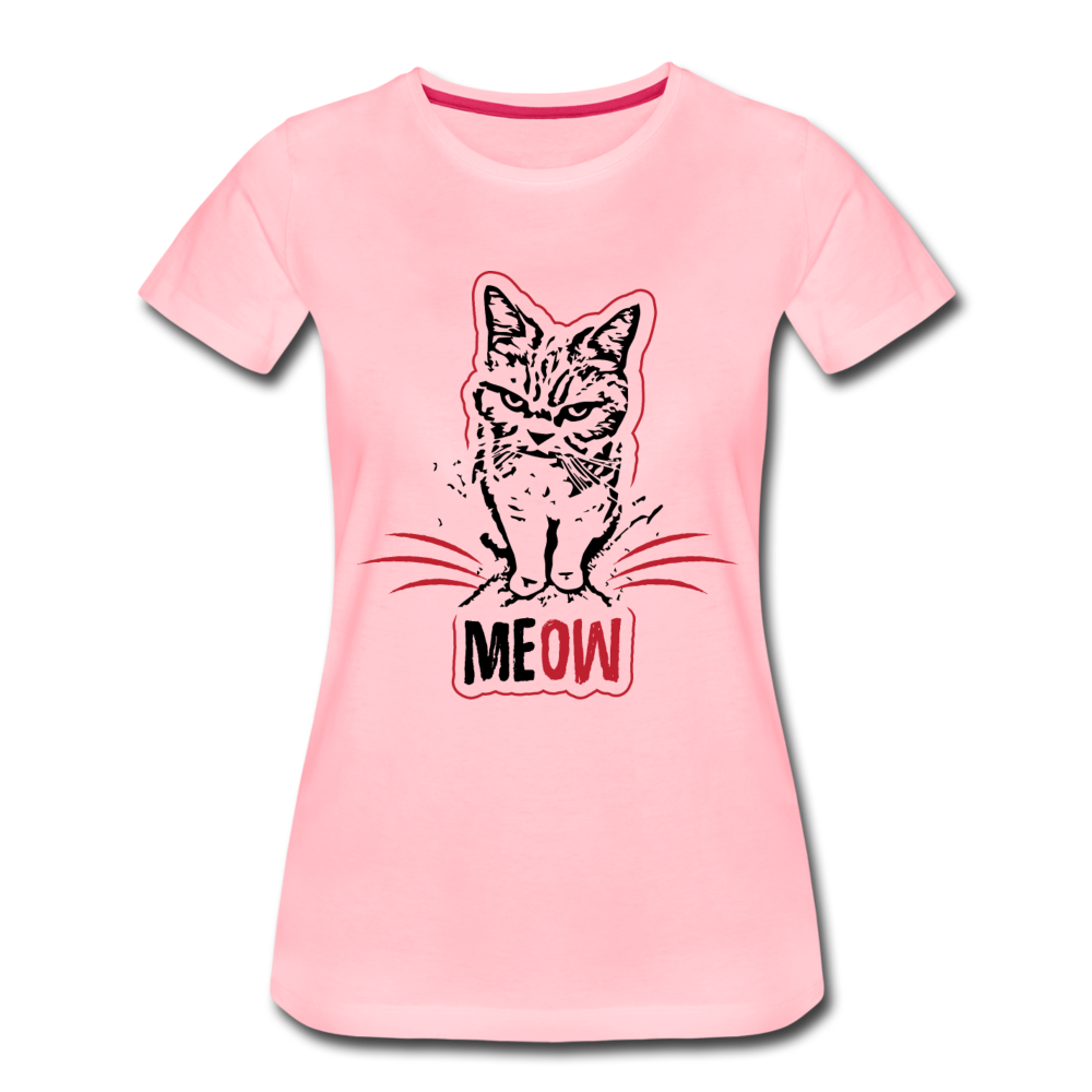 Angry Cat - Women’s Premium T-Shirt - pink