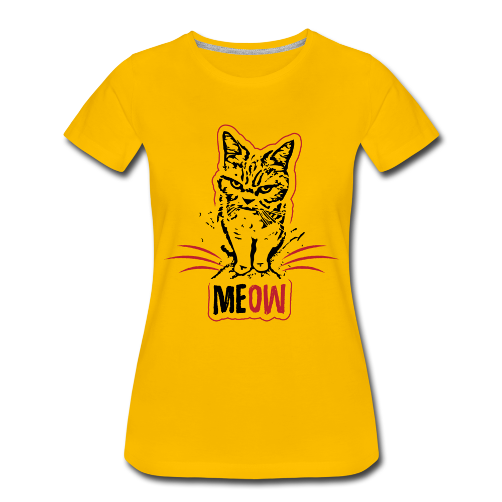 Angry Cat - Women’s Premium T-Shirt - sun yellow