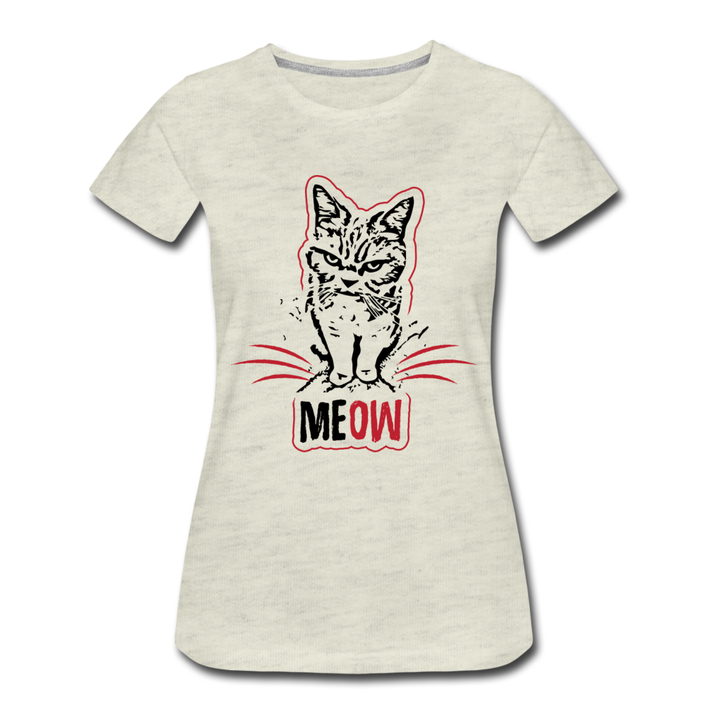 Angry Cat - Women’s Premium T-Shirt - heather oatmeal