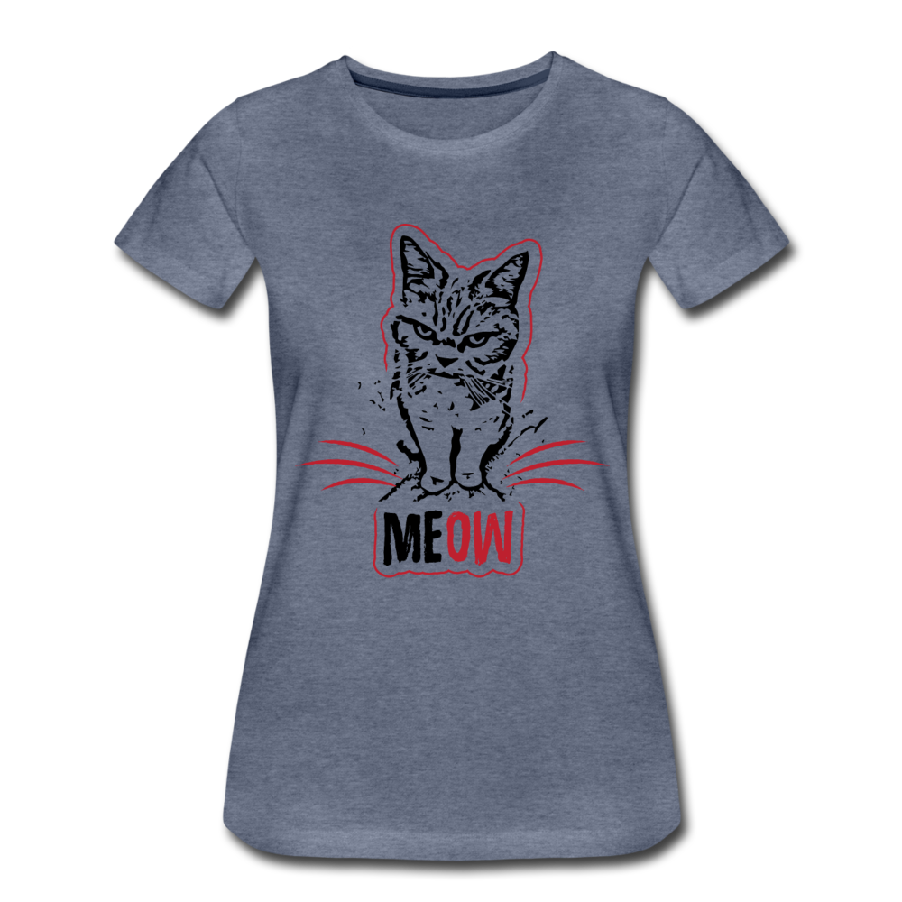 Angry Cat - Women’s Premium T-Shirt - heather blue