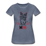 Angry Cat - Women’s Premium T-Shirt - heather blue