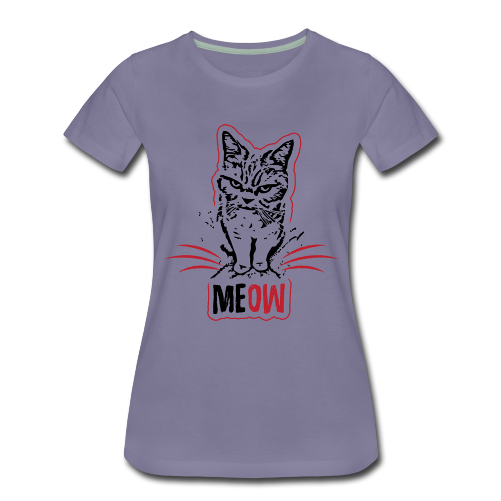 Angry Cat - Women’s Premium T-Shirt - washed violet