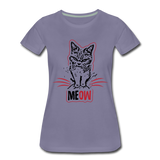 Angry Cat - Women’s Premium T-Shirt - washed violet
