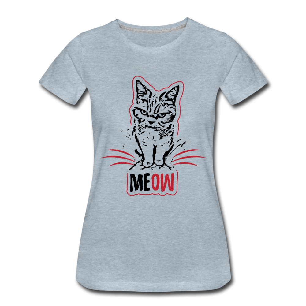 Angry Cat - Women’s Premium T-Shirt - heather ice blue