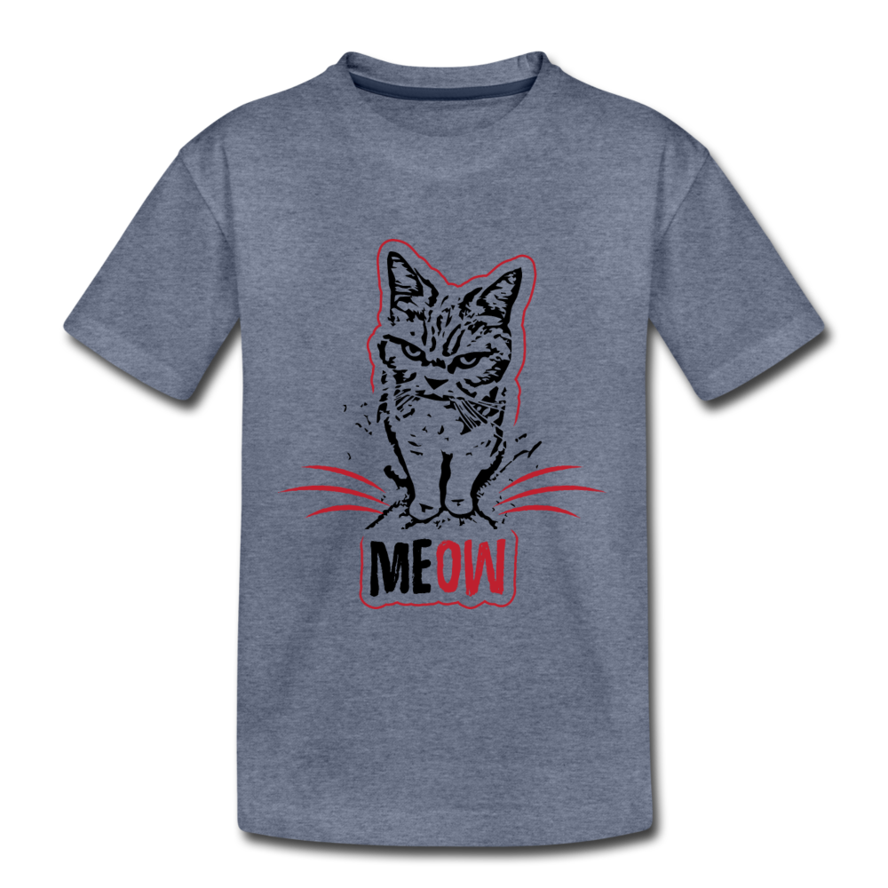 Angry Cat - Kids' Premium T-Shirt - heather blue