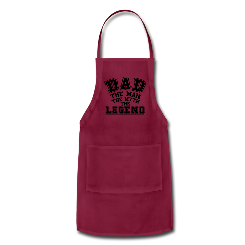 Dad the Legend - Adjustable Apron - burgundy