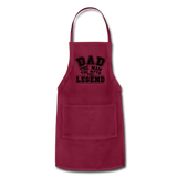 Dad the Legend - Adjustable Apron - burgundy