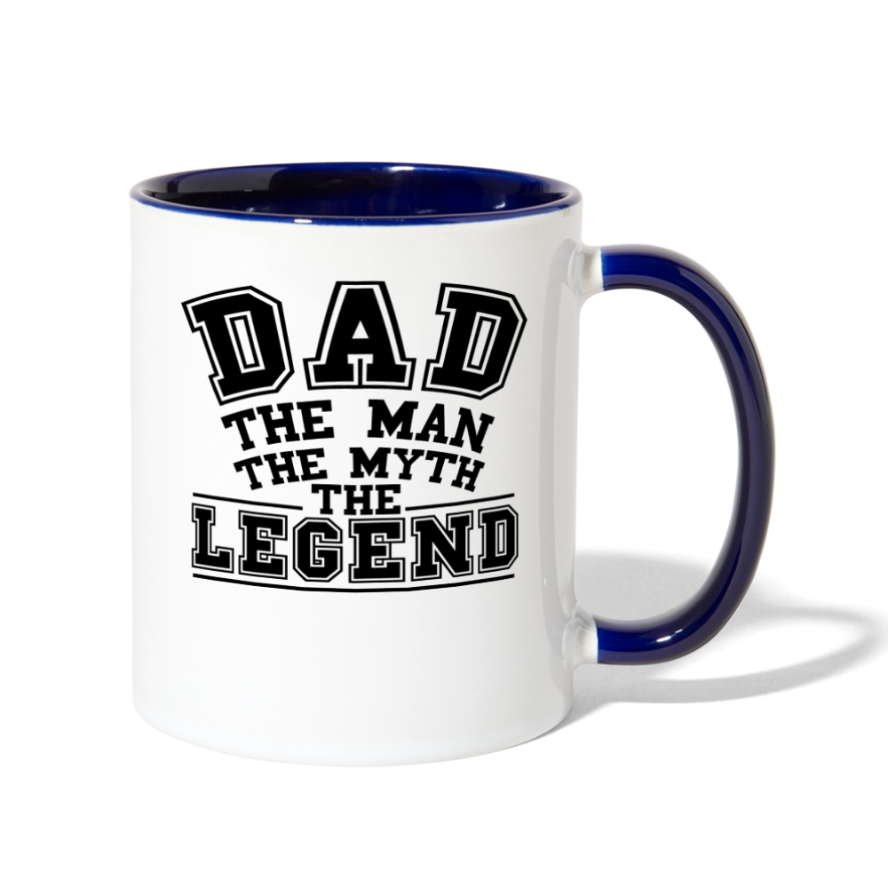 Dad the Legend - Contrast Coffee Mug - white/cobalt blue