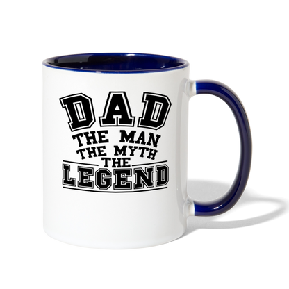 Dad the Legend - Contrast Coffee Mug - white/cobalt blue