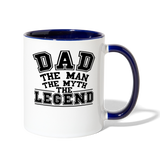 Dad the Legend - Contrast Coffee Mug - white/cobalt blue