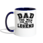 Dad the Legend - Contrast Coffee Mug - white/cobalt blue