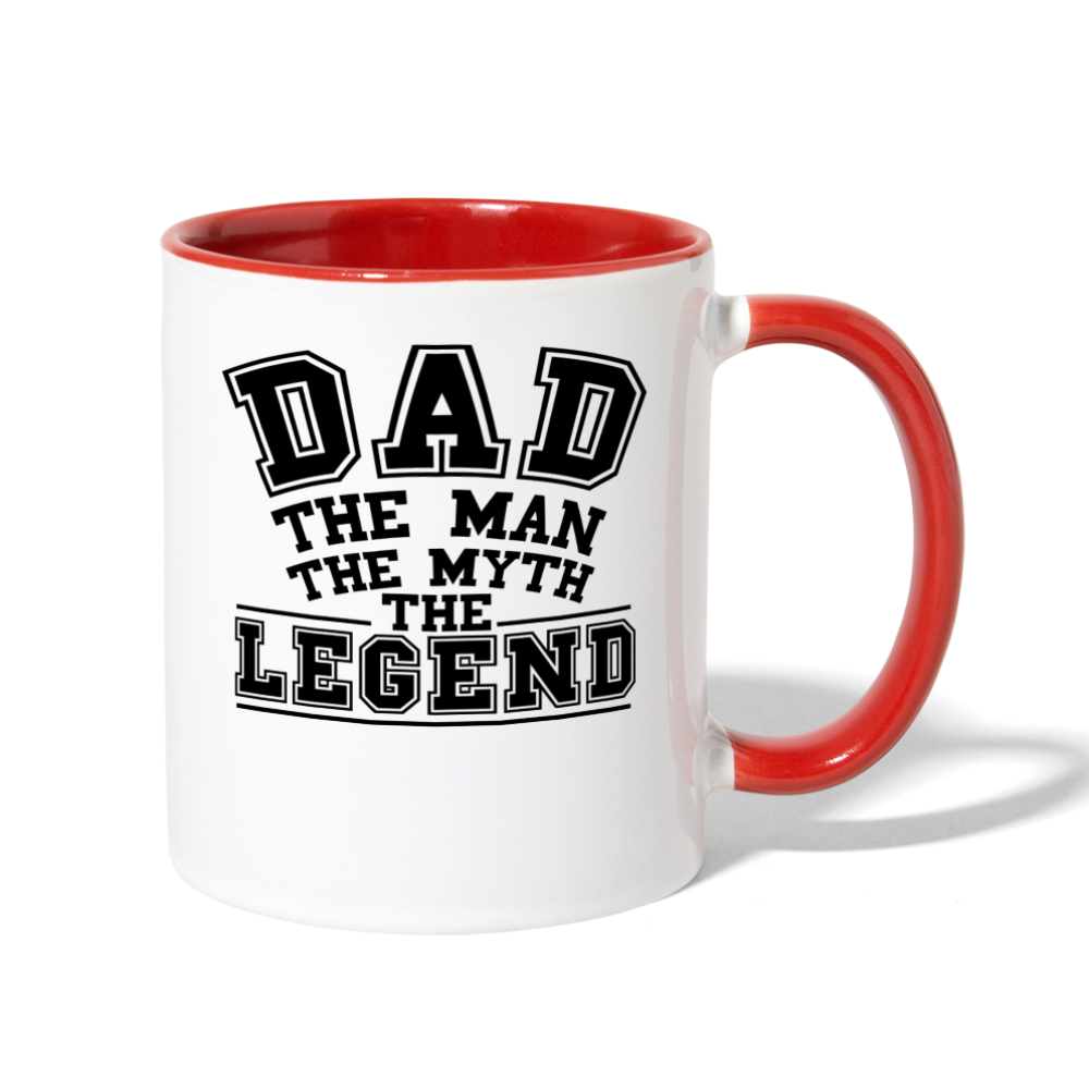 Dad the Legend - Contrast Coffee Mug - white/red