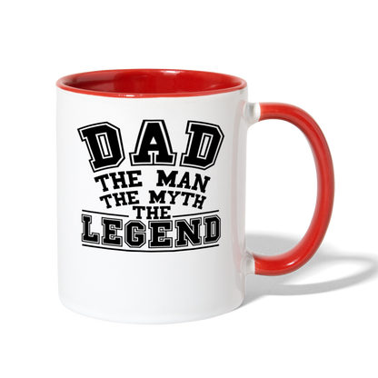 Dad the Legend - Contrast Coffee Mug - white/red