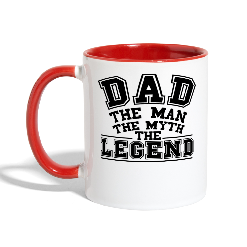 Dad the Legend - Contrast Coffee Mug - white/red