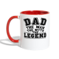 Dad the Legend - Contrast Coffee Mug - white/red