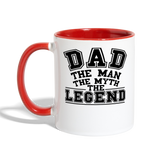 Dad the Legend - Contrast Coffee Mug - white/red