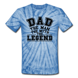 Dad the Legend - Unisex Tie Dye T-Shirt - spider baby blue