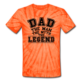 Dad the Legend - Unisex Tie Dye T-Shirt - spider orange