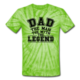 Dad the Legend - Unisex Tie Dye T-Shirt - spider lime green