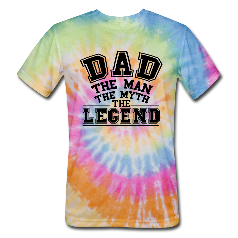 Dad the Legend - Unisex Tie Dye T-Shirt - rainbow