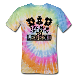 Dad the Legend - Unisex Tie Dye T-Shirt - rainbow
