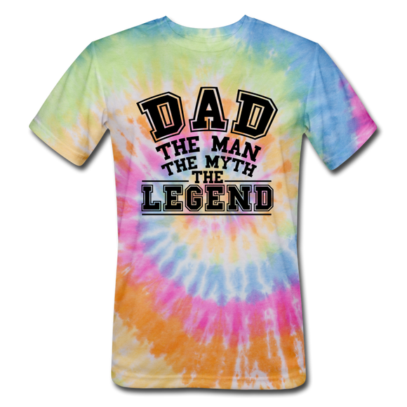 Dad the Legend - Unisex Tie Dye T-Shirt - rainbow
