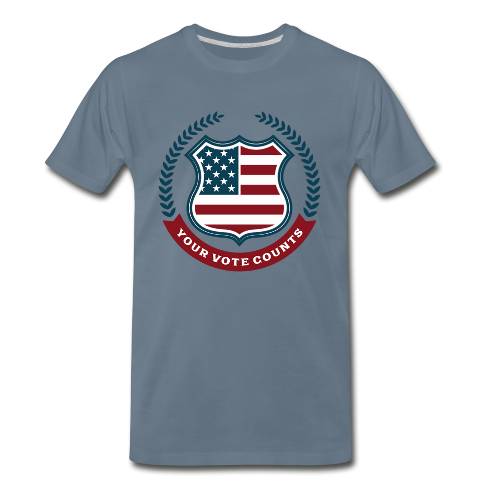 Your Vote Counts - Men's Premium T-Shirt - steel blue