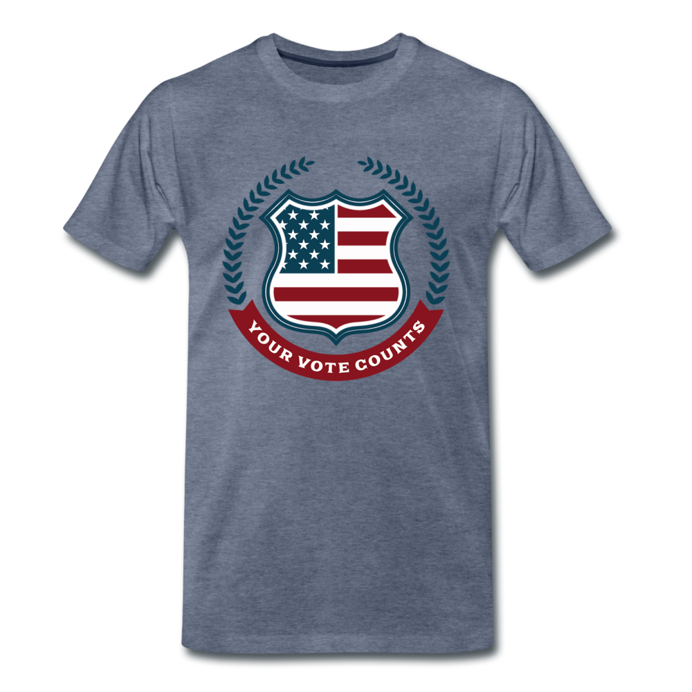 Your Vote Counts - Men's Premium T-Shirt - heather blue